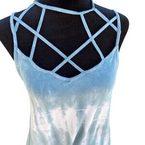 American Eagle Soft & Sexy Teal and White Tank Top Women's size M